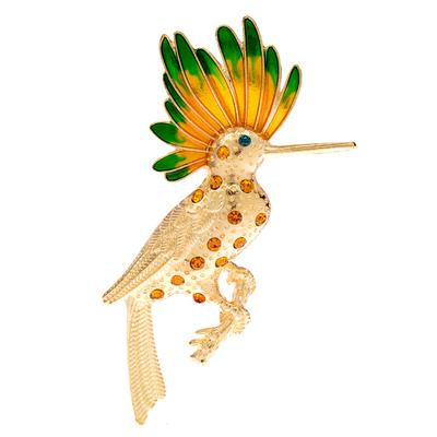 Spille a forma di parrocchetto in smalto per donna, spilla animale picchio, forma di pappagallo con strass, nuovo arrivo, alta qualità
