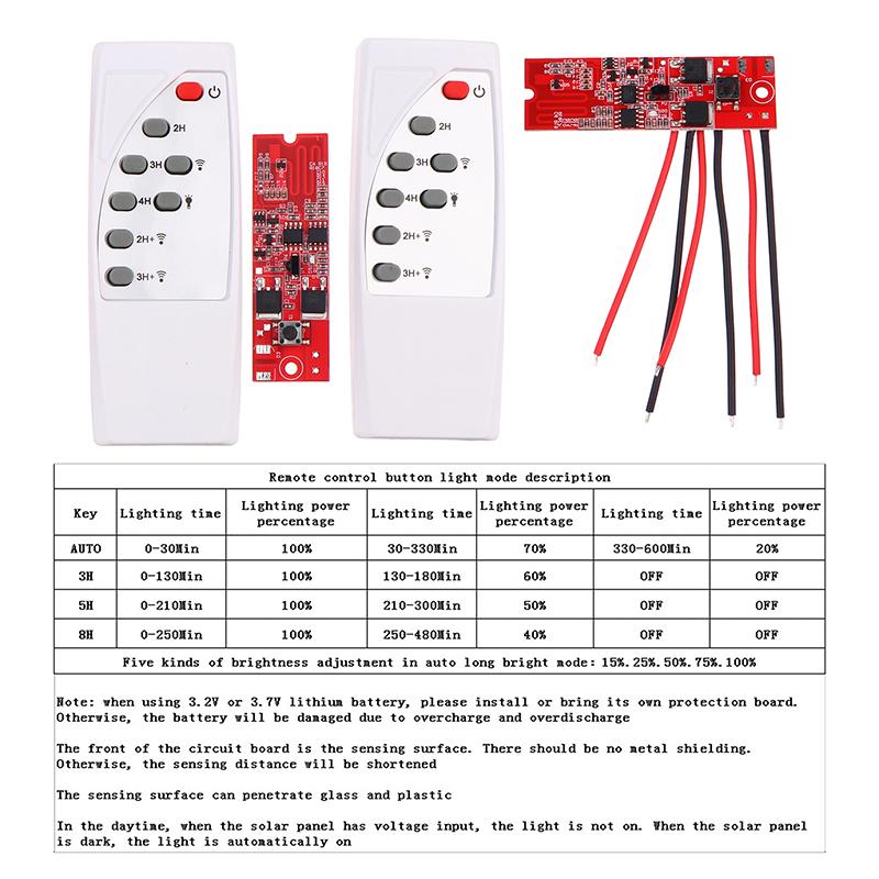 1Set Automatic Control Lamp Board With Remote Controller Human Body Induction Practical Solar Led Driver Board