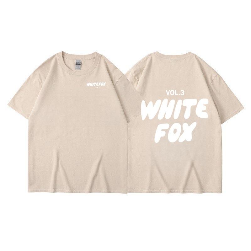 Men's Women's Summer Comfortable Casual White Fox Letter Solid Color Printed T-shirt-Soft Fabric Summer Relaxed Fit Clothing