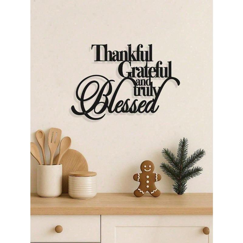 Thankful Blessed Rustic Metal Wall Art Farmhouse Christian Scripture Quote Home Decor Gift