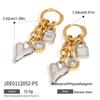 Unique Ear Jewelry Heart Pendant Earrings Stainless Steel Texture Modern Women Jewelry Present for Women and Girls