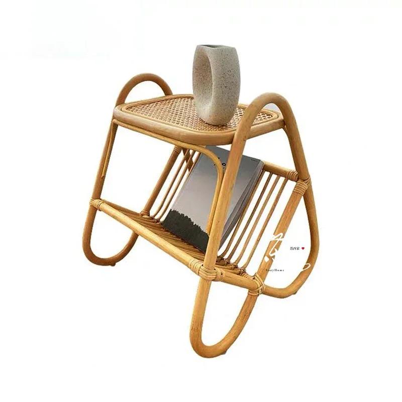 Japanese style natural rattan small tea table living room tea table living room furniture sofa