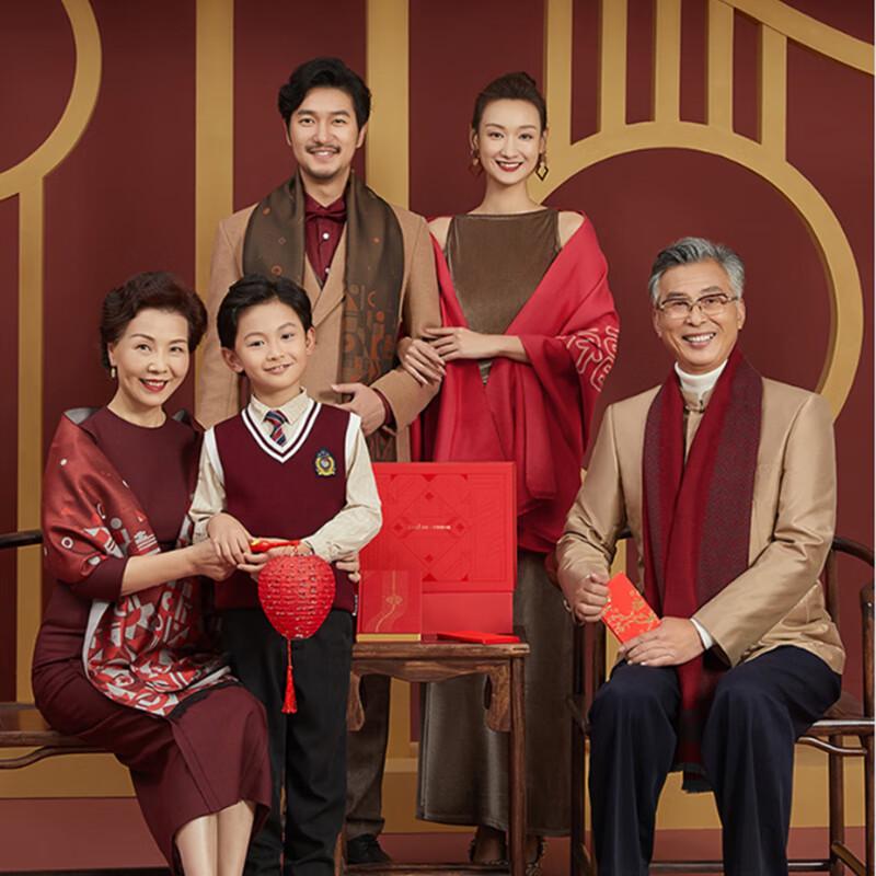 Hengyuanxiang Women's Red Wool Scarf