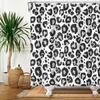Schwarz-Weißes Leopardenmuster Duschvorhang 180X 180cm Schwarz-Weißes Muster Badezimmer Wasserdichter Duschvorhang