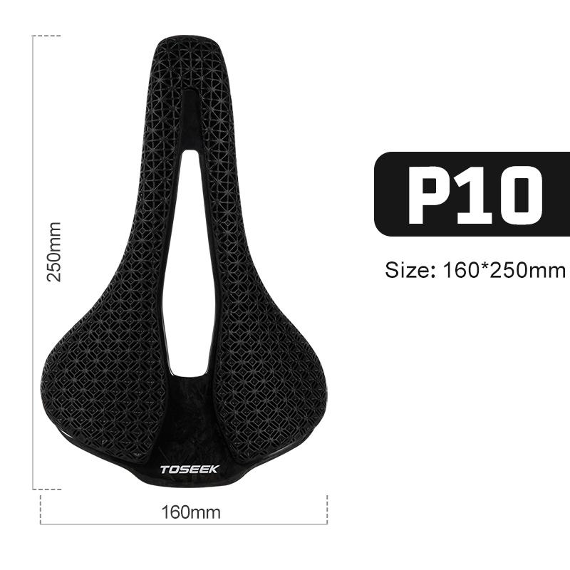 TOSEEK 3D Printed Carbon Fiber Bike Saddle Honeycomb Lattice Zoned Cushioning Pressure Relief Road MTB Gravel Racing Unisex Carbon Fiber