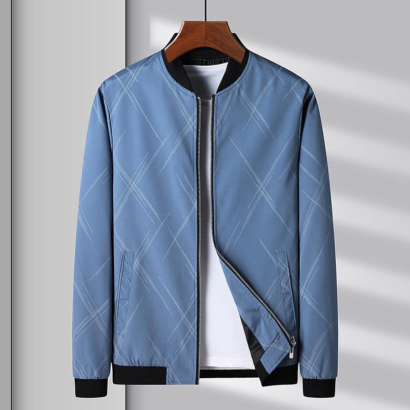 Spring and Autumn Men's Jacket Business Casual Baseball Collar Jacket Slim Fit Trend Outerwear