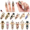 Women Elegant Bowknot Nail Ring Charm Crown Flower  Finger Nail Rings