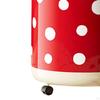 Polka Dot Trash Can Garbage 12L Dustbin with Wheels Uncover Waste Basket Recycling Bin for