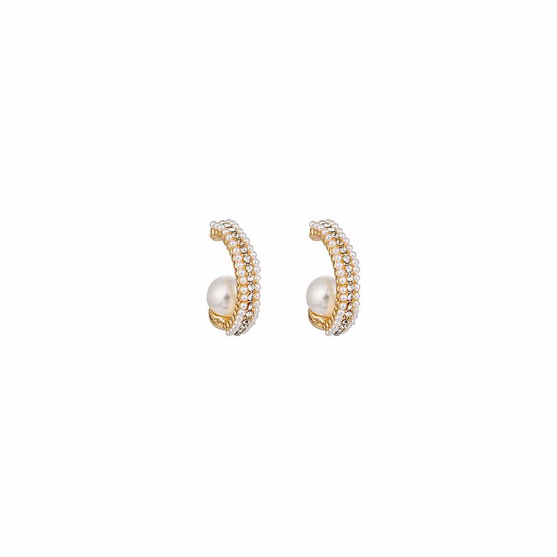 Silver Needle Inlaid Diamond Tassel Earrings with Pearl Butterfly Design