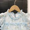 New Blue Princess Sleeveless Summer Dress for Girls - Korean Chic Style Fairy Skirt
