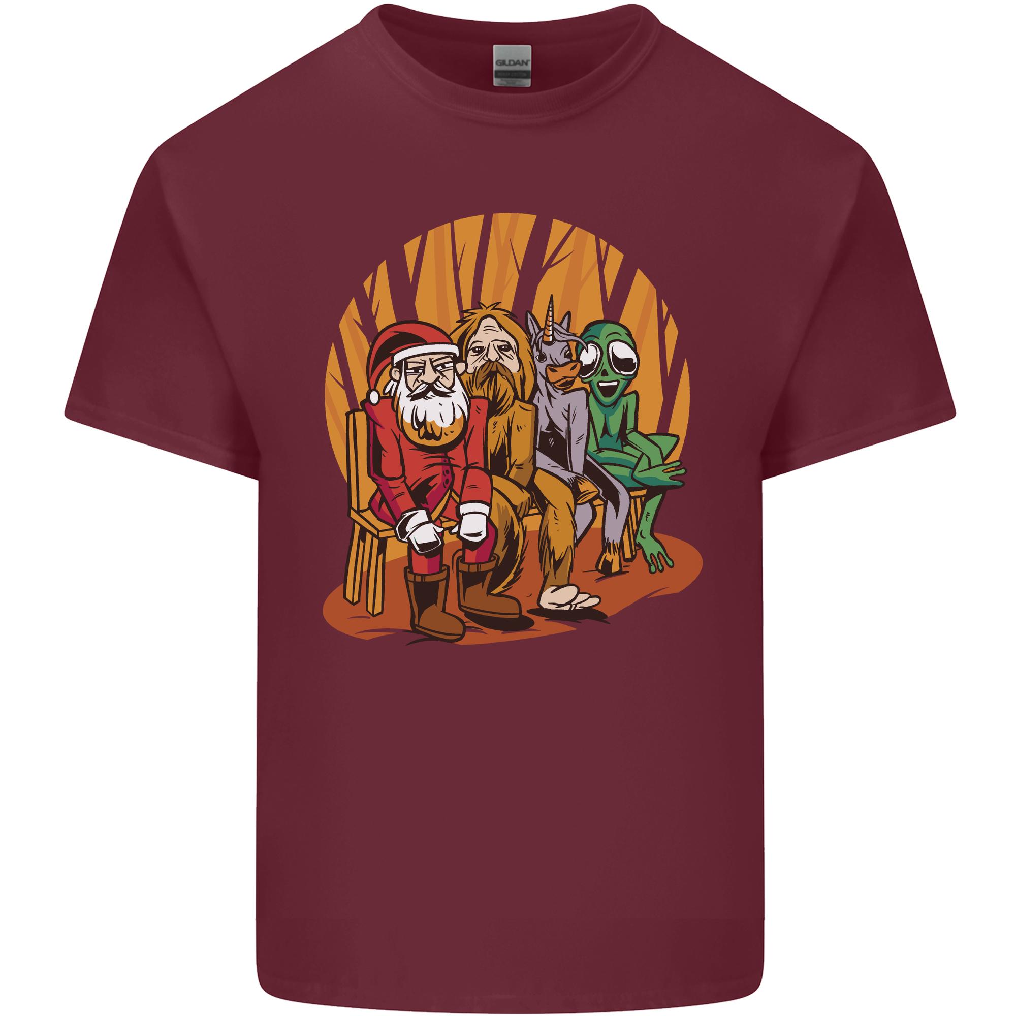 Christmas Santa Claus Bigfoot Unicorn Alien Unisexs Light Cotton TShirt S