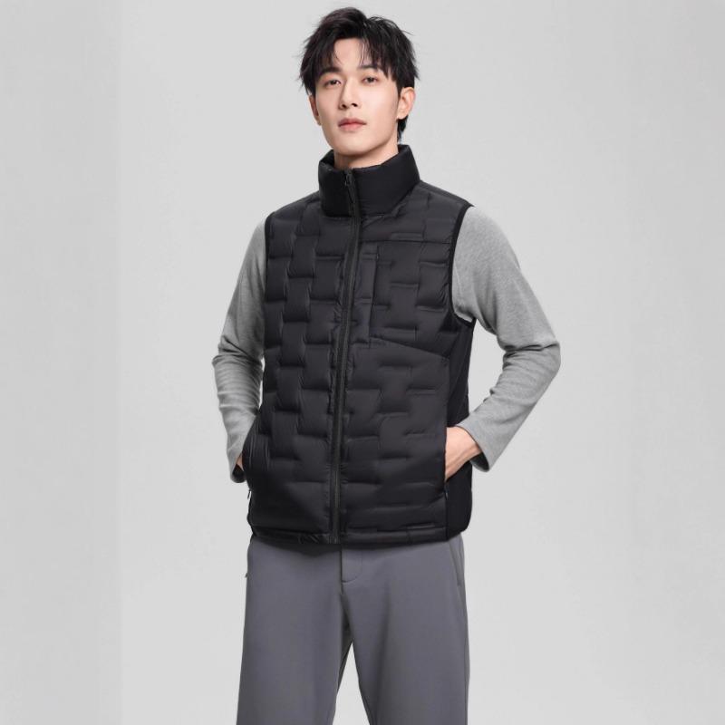 Autumn light and thin men's down jacket pressed rubber stand-up collar vest autumn and winter casual versatile fashion warm and comfortable vest