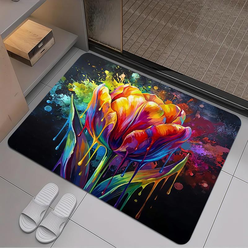 2025 New Colorful FlowersCarpet Rug for Living Room Bedroom Home Sofa Decoration,Kids play Non-slip Floor Mat