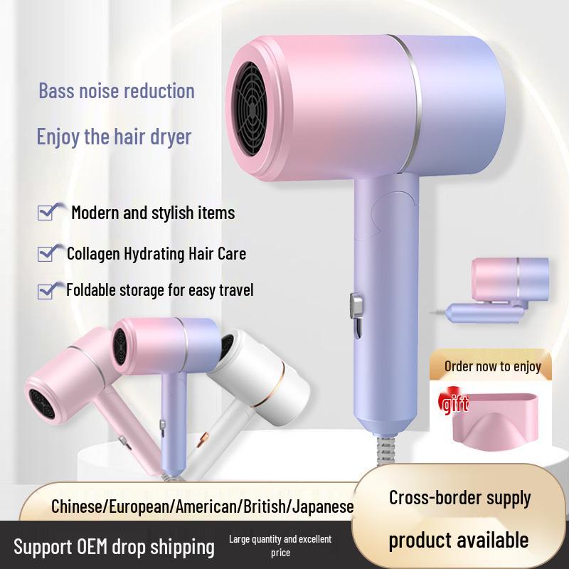 Portable High-Power Folding Hair Dryer for Quick Drying and Home Use