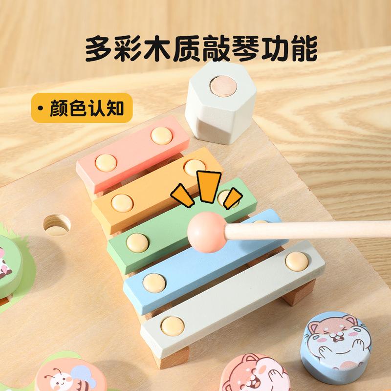 Children'S Educational Double-Sided Game Multi-Functional Busy Board Wooden Puzzle Board Learning Cognitive Early Education Toy