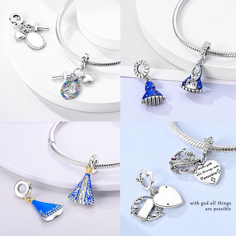 Classic 925 Silver Egypt Pyramid Queen Goddess Charms Beads Fit Bracelet For Women DIY Jewelry Gift