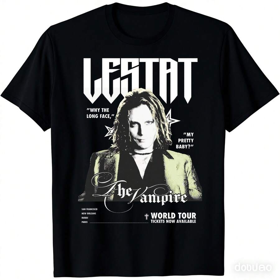 Lestat The Vampire T-Shirt - Iconic Vampire & Lestat Print, Casual Fan Tee Suitable For - Wear S разноцветный