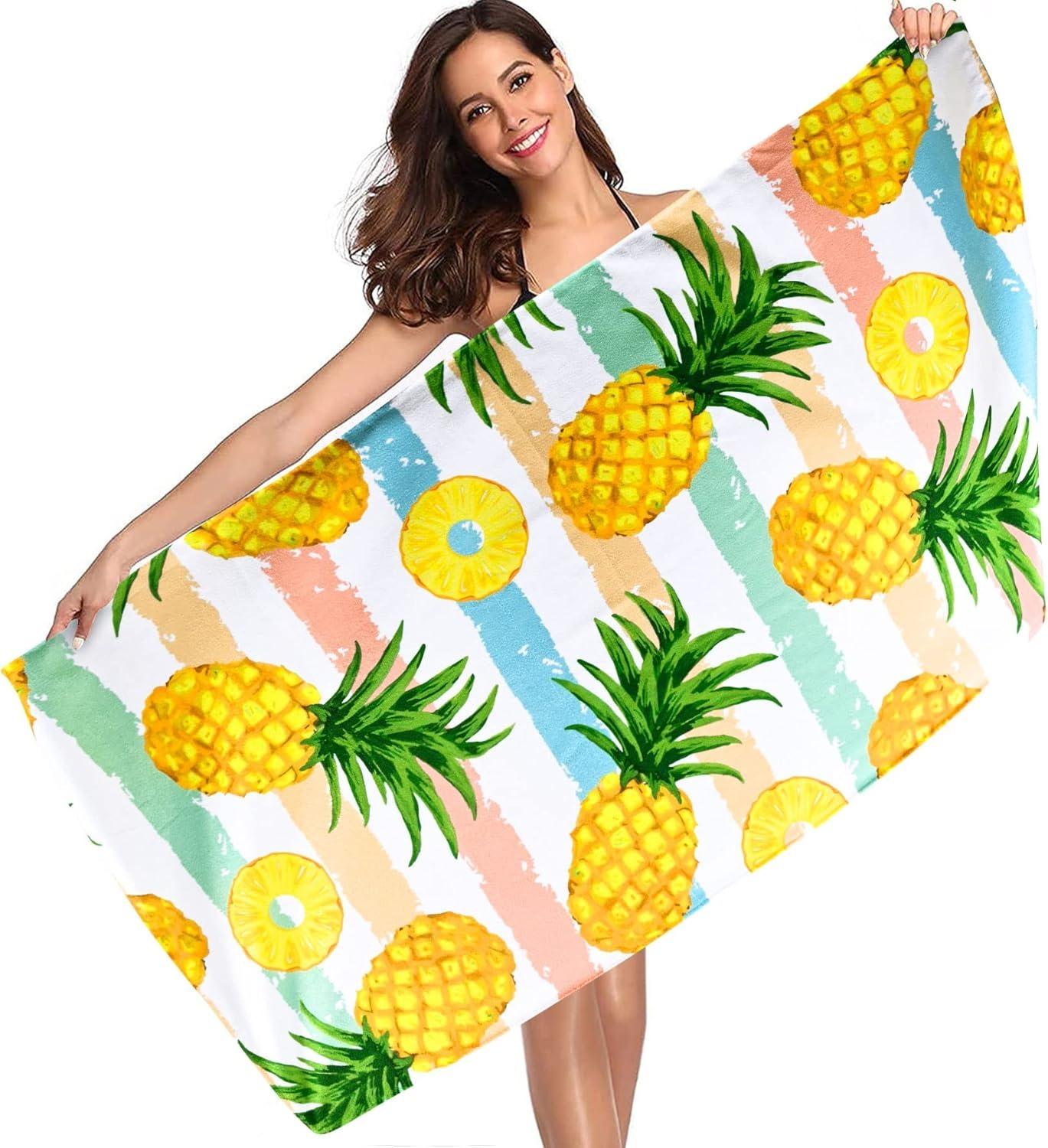 

1PC Oversized Pineapples Beach Towel for friends Gifts Towel Quick-Dry Towel For Bath Yoga Tourism Beach GYM Camping Swimming W30*H60(CM)