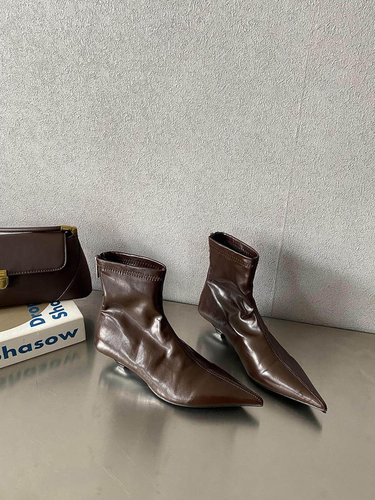 Moda Moda Stivaletti alla Caviglia da Donna Calzino Botas Zeppa Tacco Medio Nero Bianco Rosso Stivali Elasticizzati Cerniera Posteriore Inverno Autunno Stivaletti 35-39