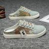 Fashion Men Slippers Mules Slip-resistant Casual Sandals Elegant Designer Luxury 2025 Summer Breathable Moccasins Men Half Slippers