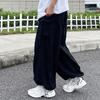 Herren Hose Weiter Beinschnitt Mehrere Taschen Elastischer Bund Einfarbige Lockere Hose Gerade Cargohose Baggy Hose für Draußen