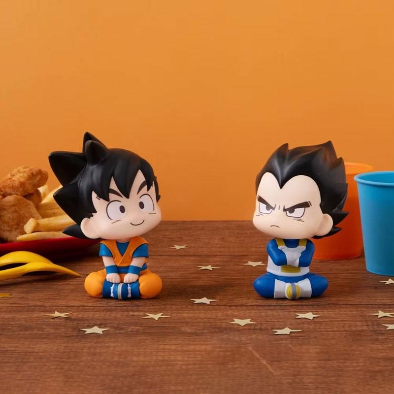2pcs Anime Dragon Ball Z Look Up Goku Vegeta Action Figure Doll Figurine Q Version Kawaii PVC Model Statue Collection Gift Toy
