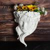 Harz Portrait Relief Skulptur Feen Gesichtsform Wandpflanzer, Mädchen Blumentopf, Wandmontierte Pflanzgefäß Vase für Innen Außen, Kaktus, Kräuter, Luft