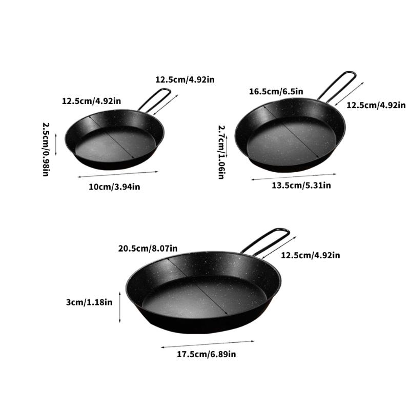 3Pcs Folding Nonstick Frying Pans Portable Outdoor Cookware Light Weight Quick Heating Skillets Cooking Accessory