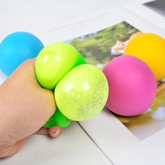 TPR Dough Ball Squeeze Toy Soft Fast-Rising Fidget for Stress Relief Cute Portable Decompression Gadget for Kids Adults Novelty Gift for Anxiety