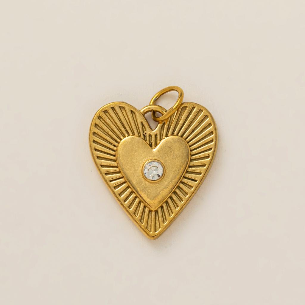 Fashionable and Trendy New Heart-shaped Pentagram Full Diamond Horseshoe Pendant Charms for Jewelry