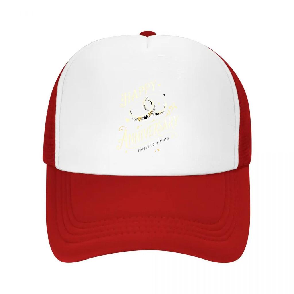 RoUnisextic Golden Anniversary Rings Em Mesh Baseball Cap Casual Hat Outdoor  For Womens Unisex FeUnisex
