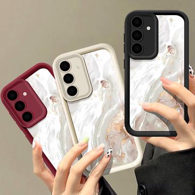 Mat Schokbestendig Snoepkleur Telefoonhoesje voor Samsung S25 S24 S23 Ultra Plus S22 S21 Fe A55 A54 A53 A52 A35 A34 A25 A15 5g Marmerpatroon Tpu Zachte Cover