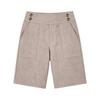 Weiche Shorts aus Baumwollleinen für Damen, Taschen, weicher Knopfverschluss, kein Reißverschluss, schmale Passform