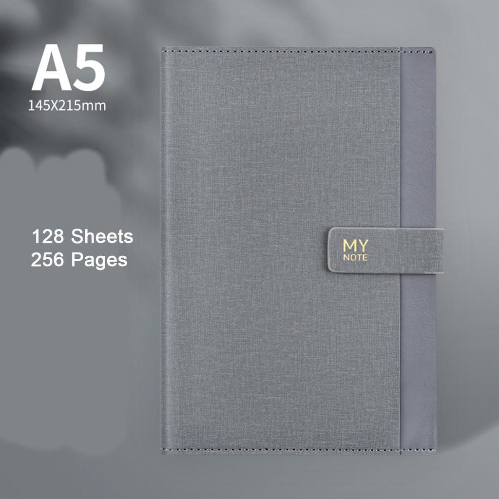 (Logo Engraving Possible) A5/B5 Leather Student Subject Notebook, Buckle Work Notepad, Business Meeting Record Book, Diary, Account Book