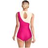 Body de Dança Feminino Peça Única S-XXL: Collant Patchwork de Renda com Strass, Sem Mangas e Costas Vazadas para Performance de Palco