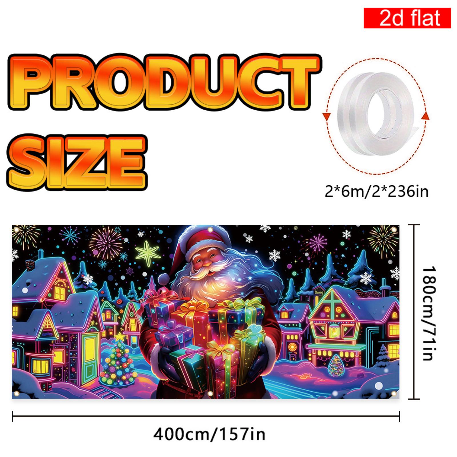 

Рождественский УФ Флуоресцентный Баннер-Чехол для Гаражных Ворот Праздничное Украшение для Вечеринки One Size