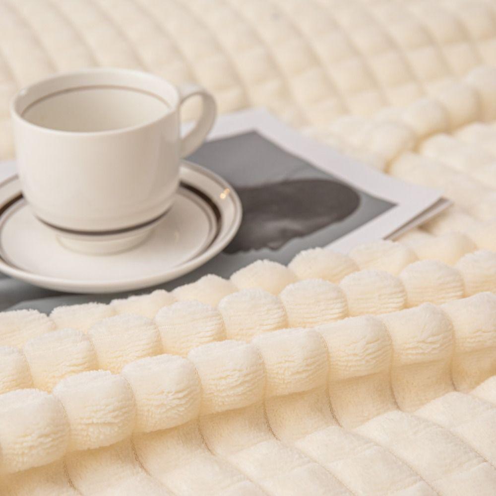 Solid Color Sofa Plush Blanket Thickened Office Nap Blanket Bed Suppiles Flannel Blanket  Home