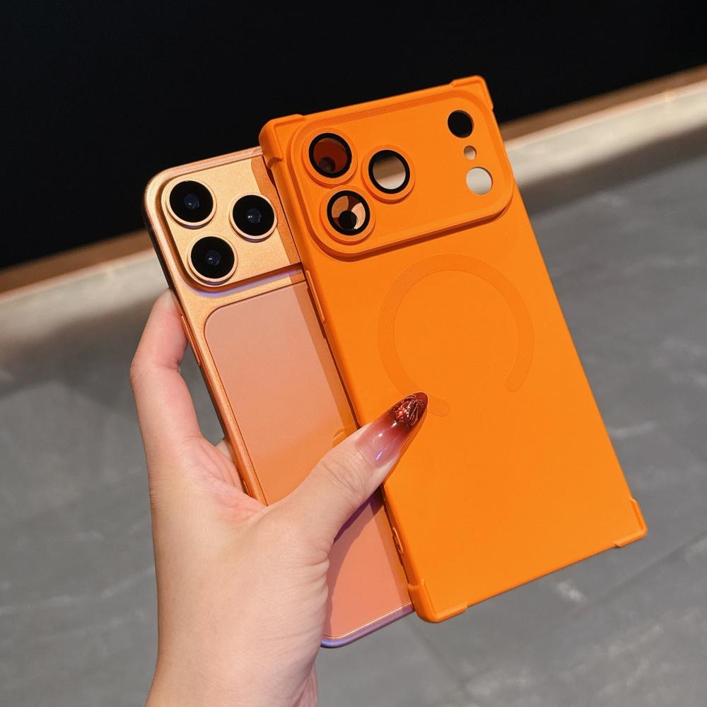 Fashion Right Angled Square Silicone Magnetic Phone Case For iPhone 17 Air 16 15 14 13 Plus Pro Max For Magsafe Frosted Cover
