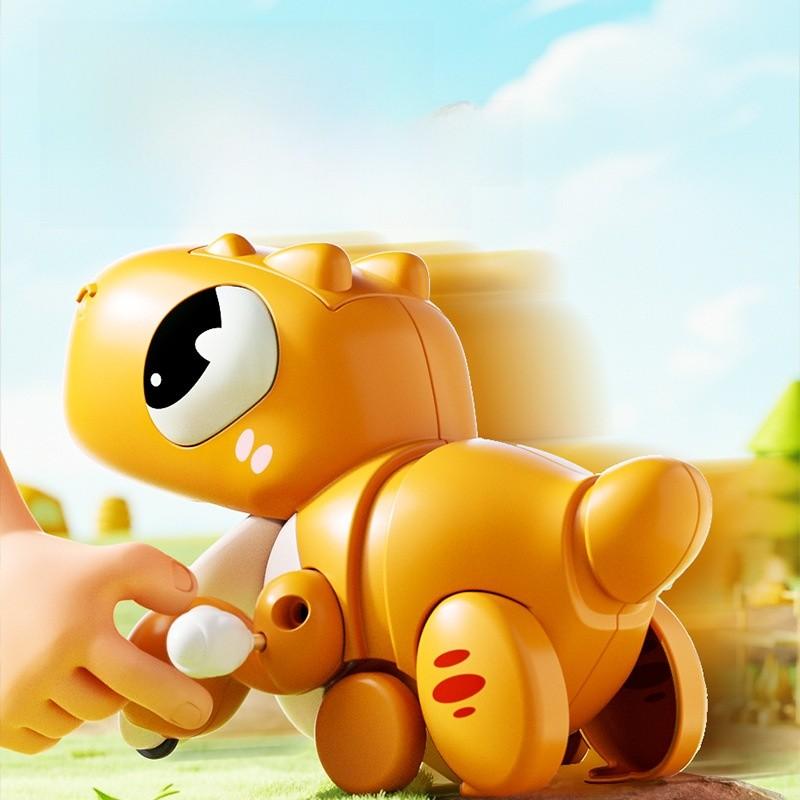 Dinosaur Toy For Babies With Chaindriven Push And Crawl Learning For Toddler Development