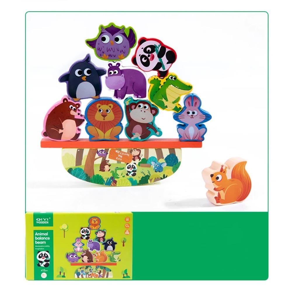 Wooden Stacking Animal Dinosaurs Building Blocks Toys Kids Educational Balance Toys Parent-child Interactive Tabletop Game