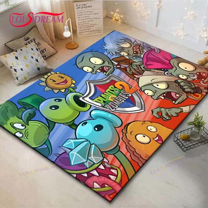 Hot Puzzle Games P-plant Vs Z-zombiee Carpet Outdoor Rug Area Rug Non-slip Carpet Bedroom Decor Carpet for Parent-child paradise