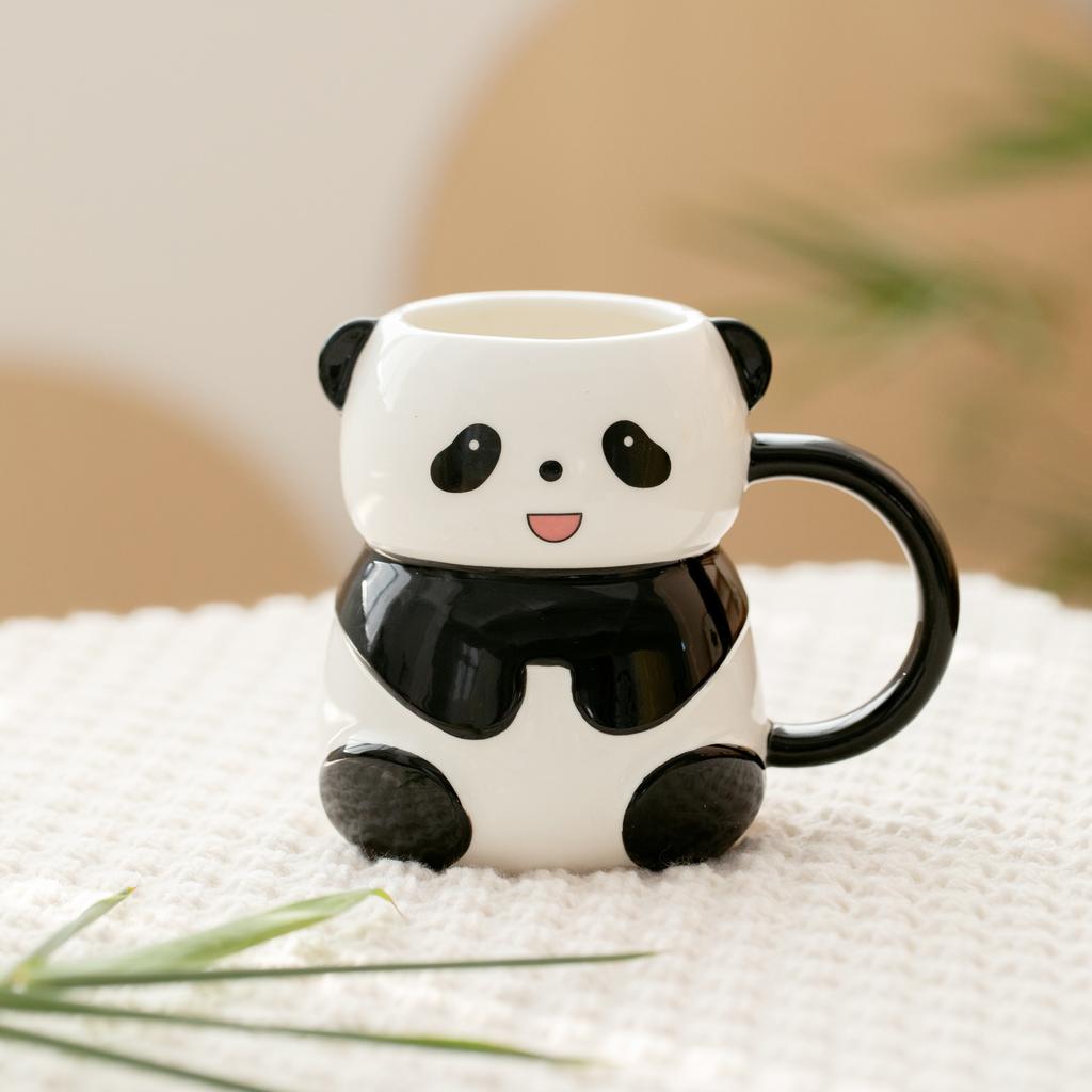 Hand Drawn Three Dimensional Panda Breakfast Ceramic Cup Cute Pet Cartoon High Value Mug Creative Student Children Drinking Water Cup