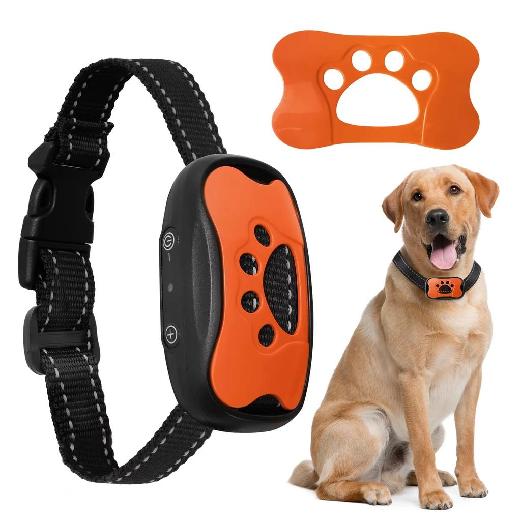 Pet Dog Anti Barking Device Dogs Training Collar USB Rechargeable Ultrasonic Stop Barking Vibration Anti Bark Collar Accessories