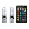 2/4Pcs  T10 Silicone 5050-6Smd Remote Control Reading Light Rgb Colorful License Plate Mini Lamp For Car/Motorcycle
