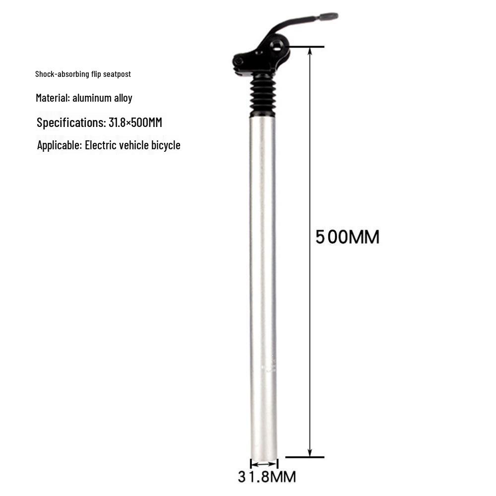 Aluminum Alloy Shock-Absorbing Seatpost for Electric Ride-Hailing Bikes, Fits 31.8/33.9mm
