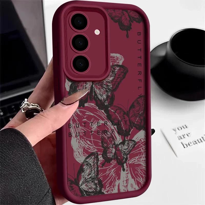 Retro Butterfly Silicone Case For Iphone 17 16pro 15pro14 13 12 11 12pro 13pro Max 14plus Silicone AntiFall Protective Cover