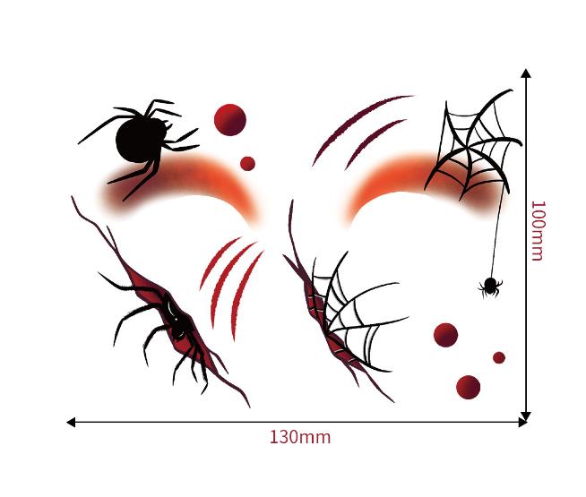 1set Halloween Face Tattoo Stickers Pumpkin Bat Star Moon Fake Freckles Temporary Tattoo Stickers for Music Party Festival Decor