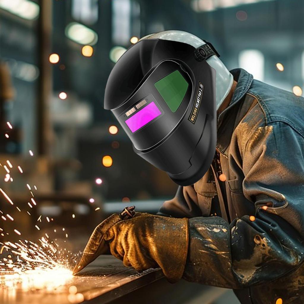 Auto Dimming Welding Helmet Professional Welding Guard Soldering Face Cover For Farm Tool Repairers Sculpture Projects