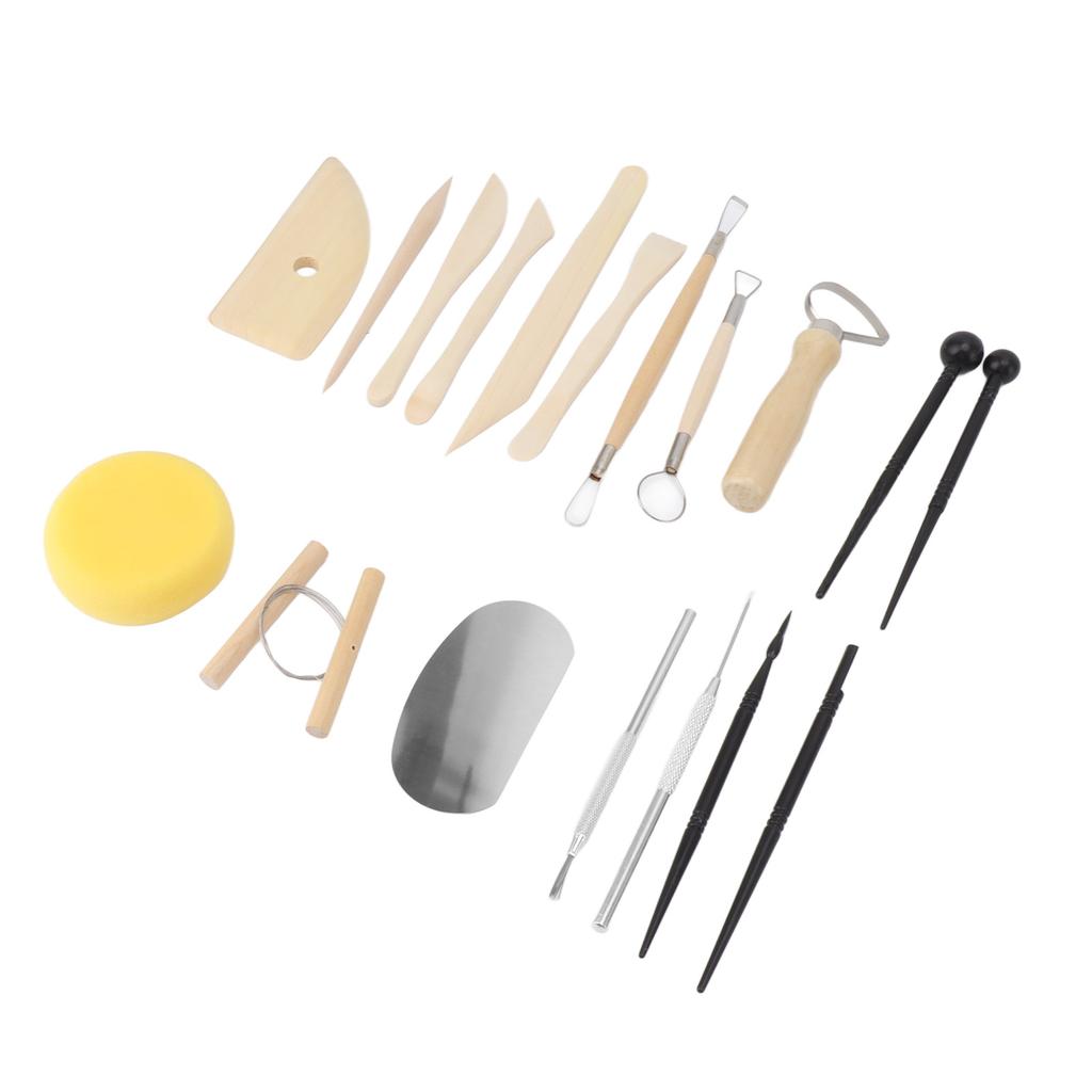 Clay Tools Kit Sculpting Tools Wooden Material Shaping Building Modeling Carving Accessories for Pottery Arts Craft