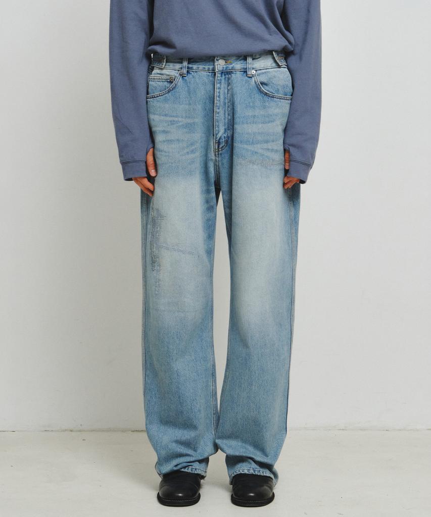 ENDOOR Distressed Repair Denim Pants (Light Blue)
